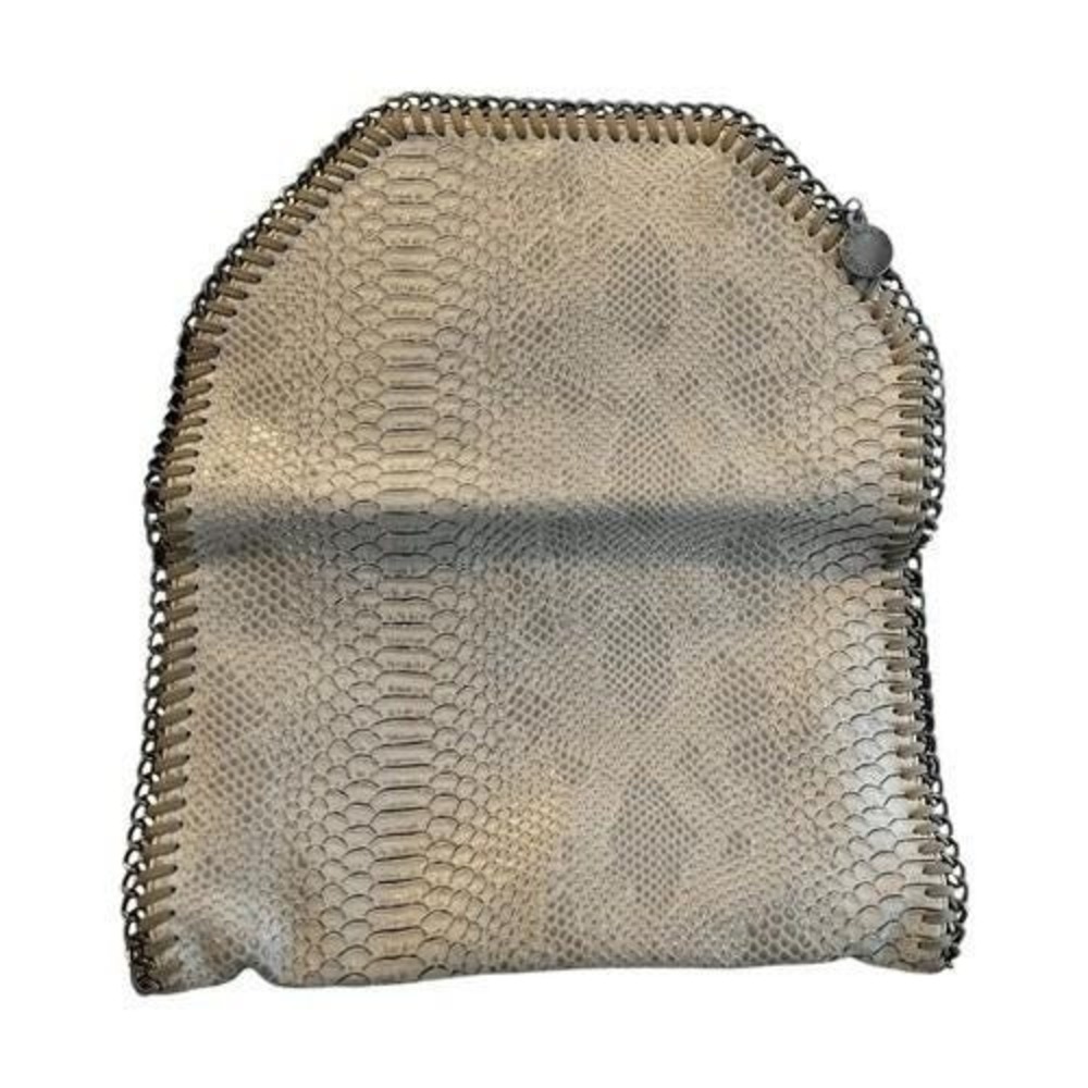 Stella McCartney Beige Python-Effect Mini Chain Wallet - Picture 6 of 11